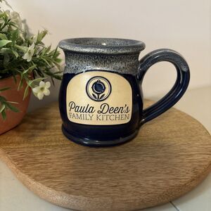 Deneen Pottery Blue 2018 PAULA DEEN'S FAMILY KITCHEN Coffee Tea Mug -Handthrown